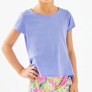 Lilly Pulitzer girls Sondra peplum top in blue peri sizes large (8-10) & XL